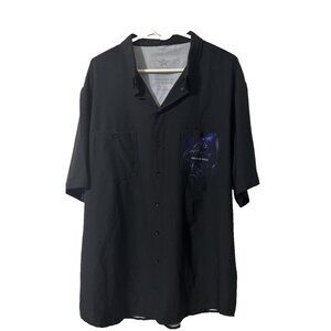 American Brands Biker Black Button Down Shirt Night Rider Size 2XL